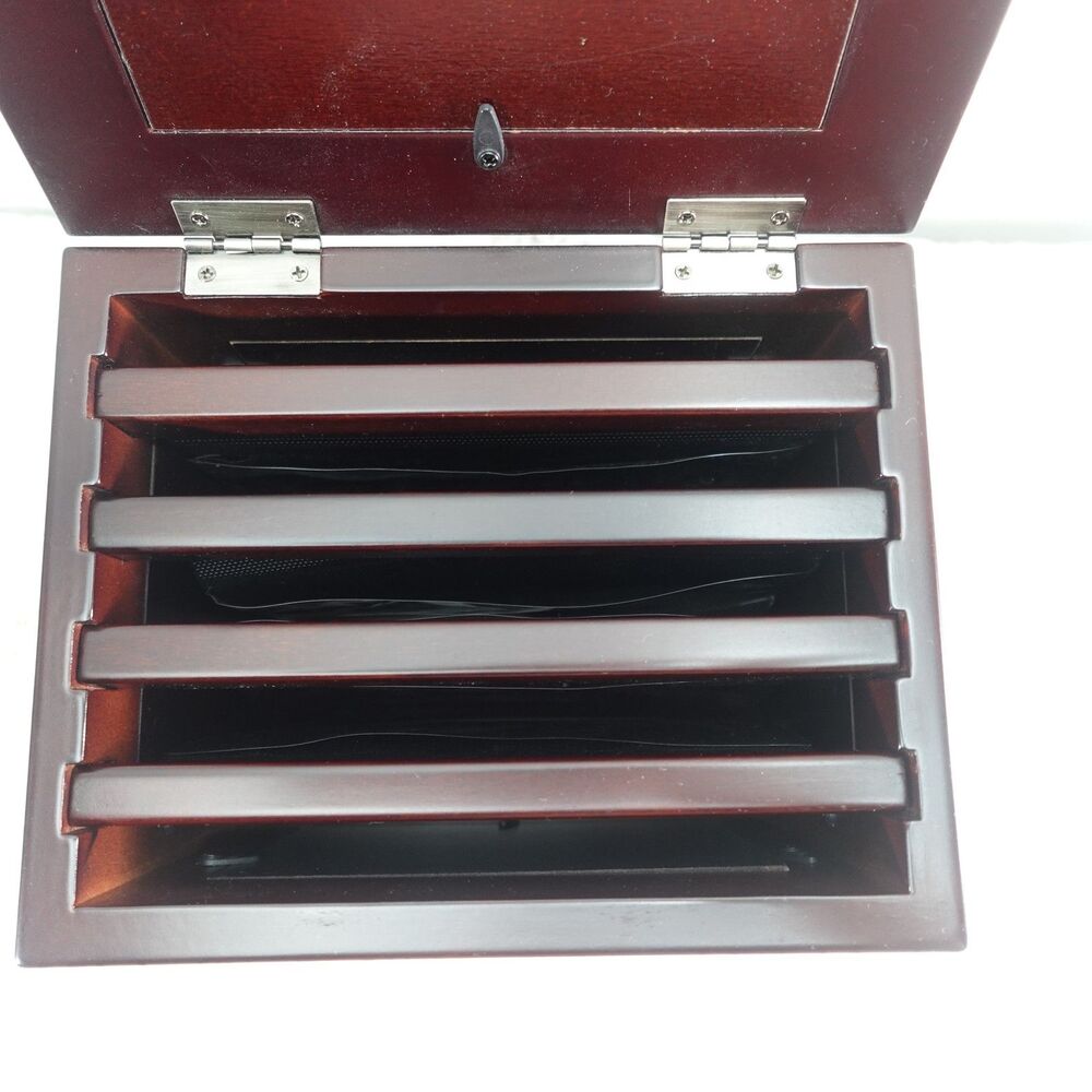 Bombay Company Wood Photo Box Organizer Dark Brown Mahogany Storage Holds - Picture 9 of 15
